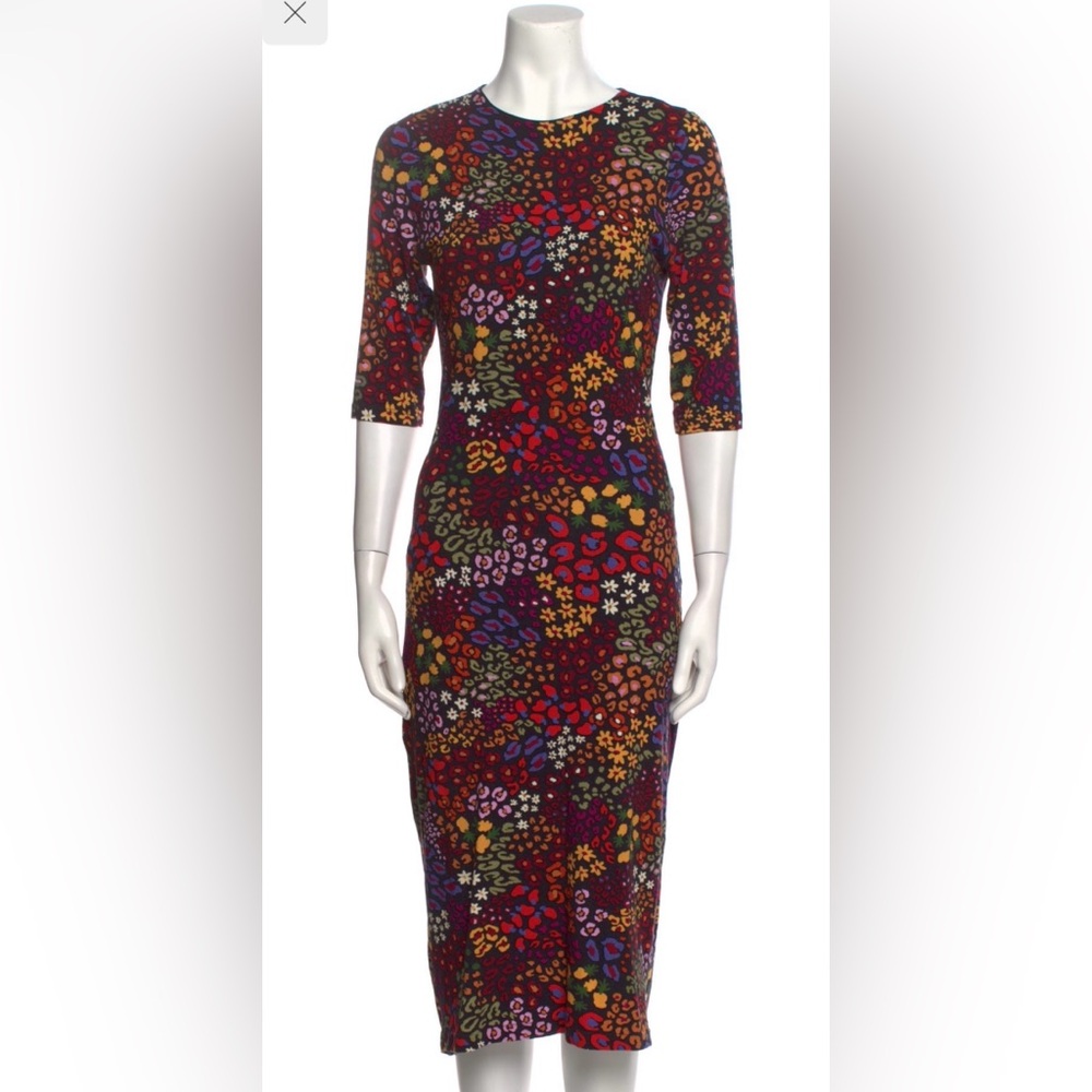 FARM Rio MIDI  Sheath Dress 3/4 Sleeve